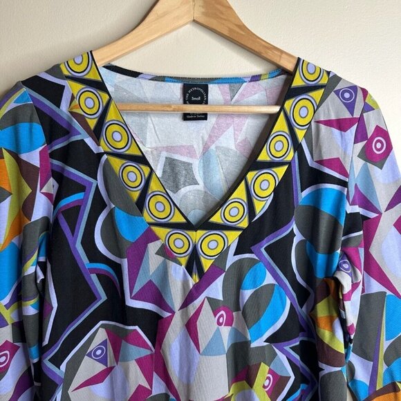 The Metropolitan Museum of Art Blouse Top Womens Sz S Multicolor Abstract Tunic - Picture 2 of 8